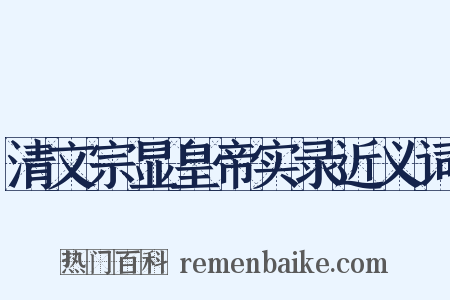 清文宗显皇帝实录近义词是什么意思的图片